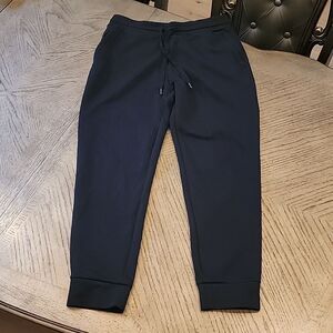 Mens Black jogger pants size M side zip pockets